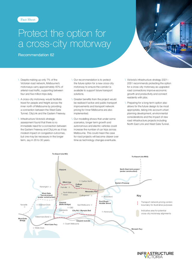 Thumbnail for Fact sheet - Cross city motorway