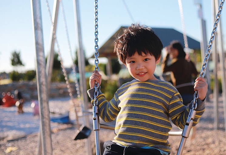 Child on swing