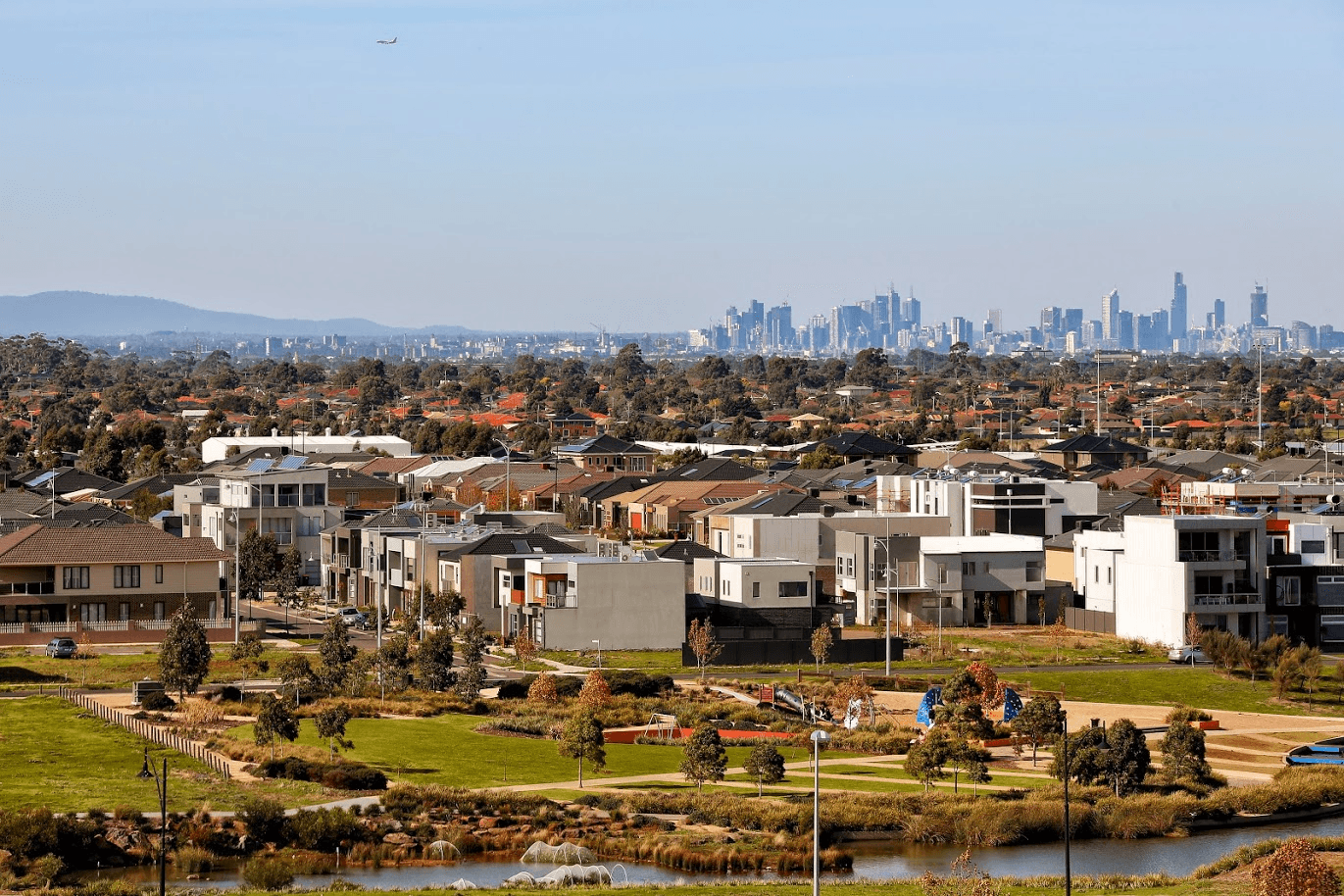 Housing development with CBD in background 1